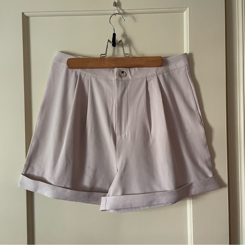 Tan Pleated Shorts